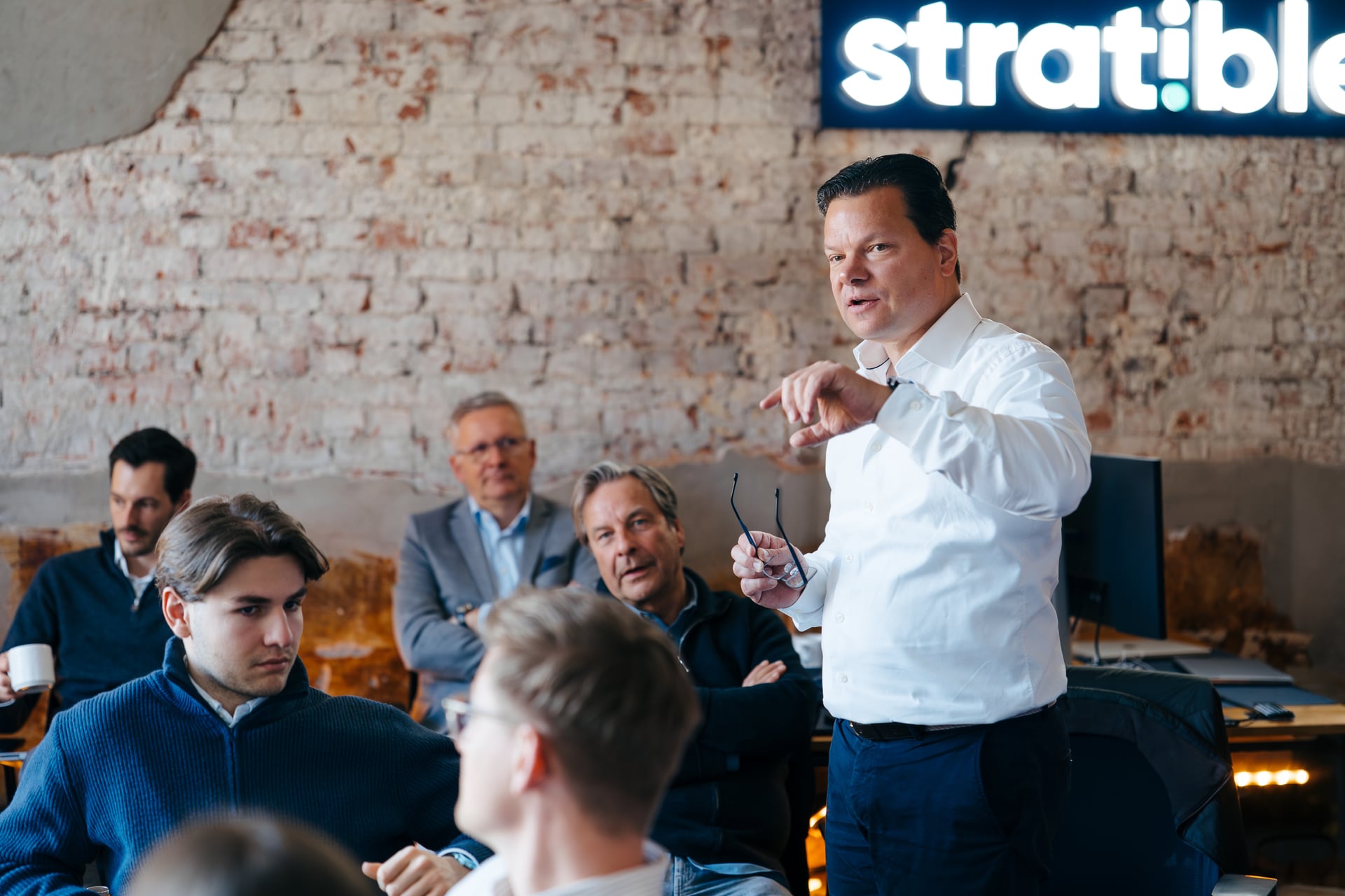 Finn, Michael und Thorsten bei einer Teampräsentation