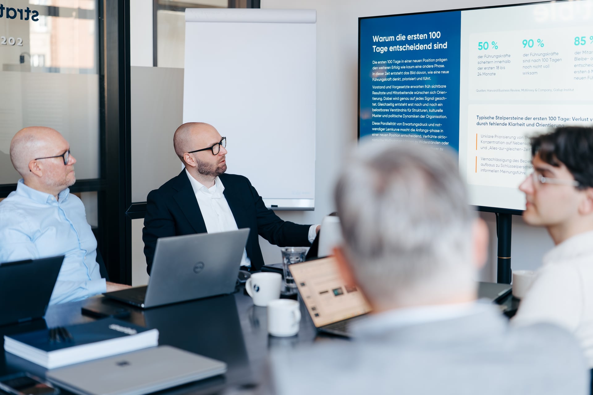 stratible Team bei einer Präsentation im Meeting-Raum